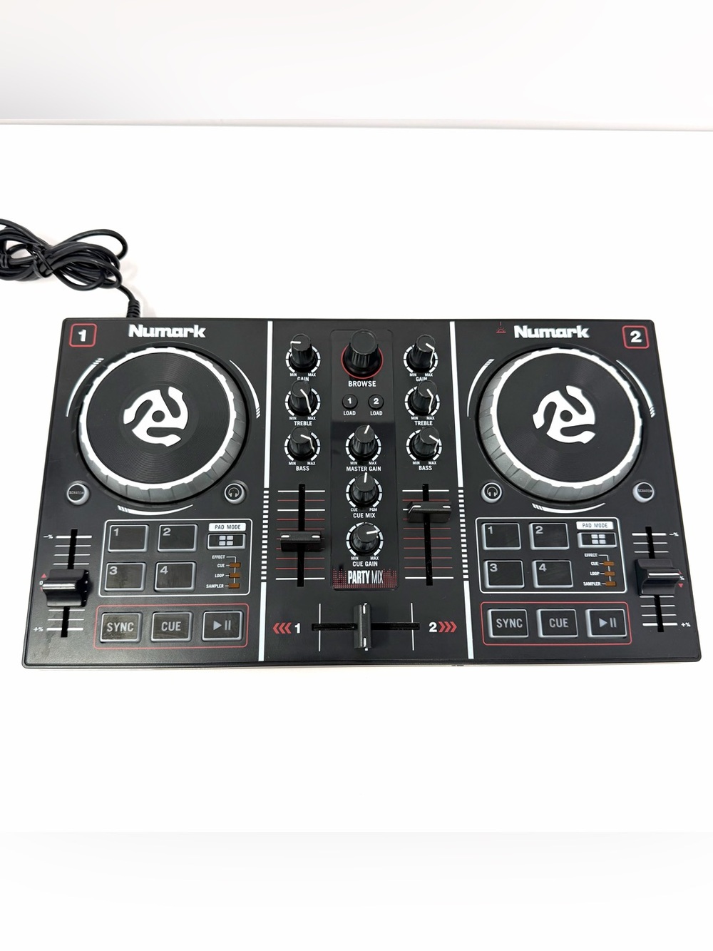 Numark Party Mix Double Deck Dj Controller Built In Light Show Complete In Box - Picture 3 of 14